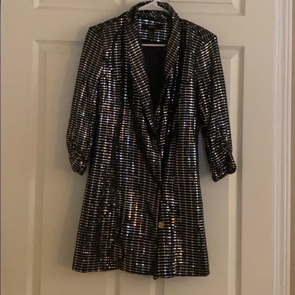 Sequin blazer dress.